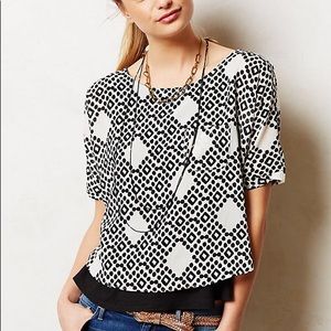 Anthropologie Meadow Rue Black Zane Layered Tee